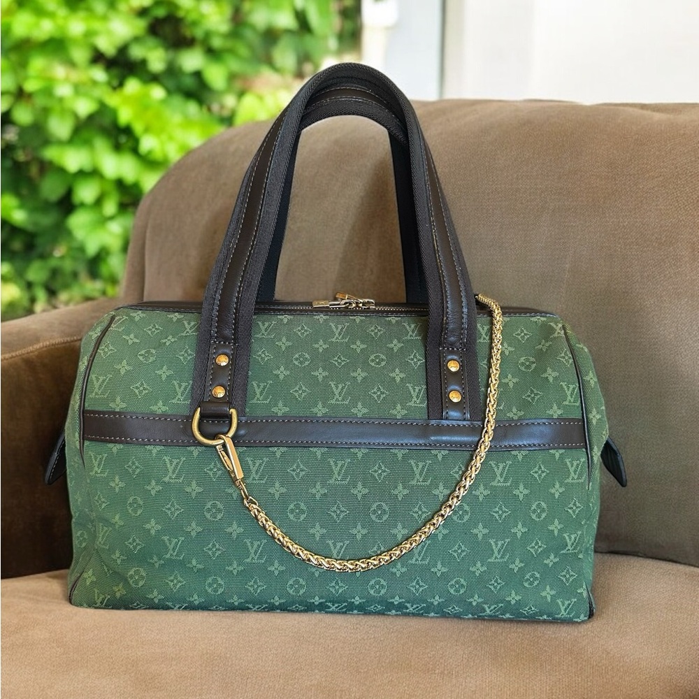 Louis Vuitton Green and Black Monogram Shoulder Bag